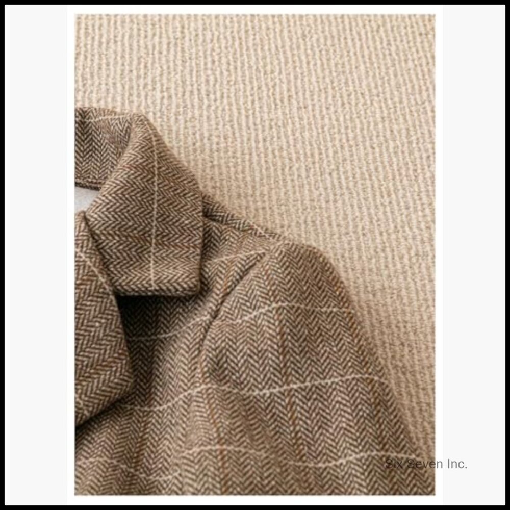 Polyester Blend Plaid Blazer Jacket Double-Breast… - image 3